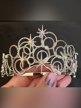 Silver Crystal Starburst Tiara - Women's Accessory
